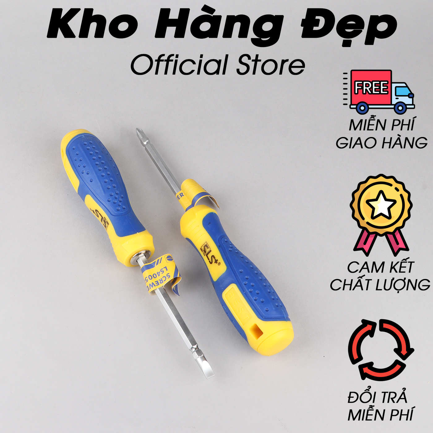 [HCM]Tua vít 2 đầu có từ tính loại nhỏ lưỡi thép siêu bền LS+ cao cấp TVLS – Kho Hàng Đẹp