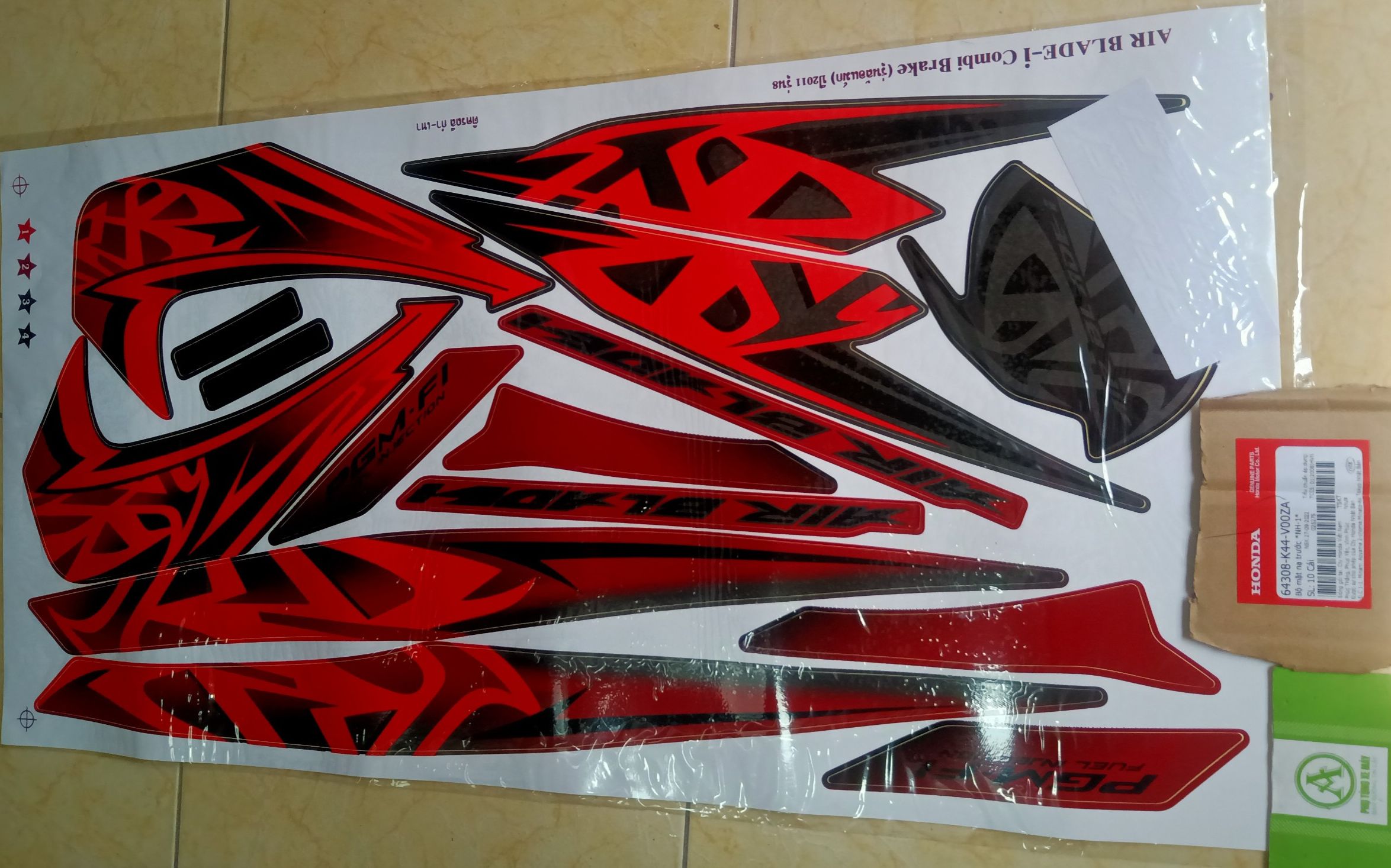 BỘ TEM HONDA AB THÁI ĐỎ ĐEN 2008