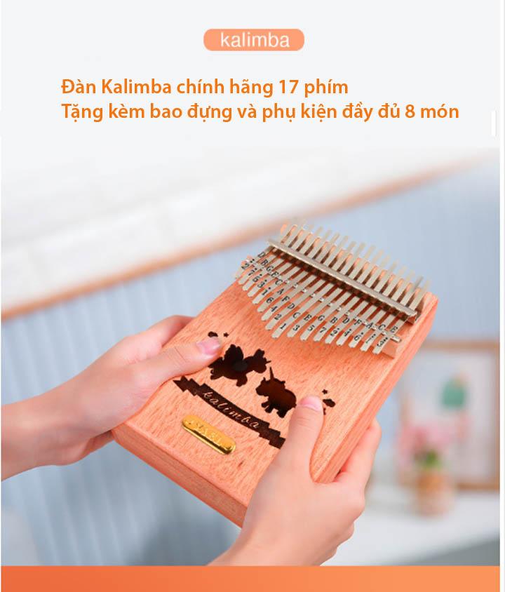 Đàn kalimba - Thumb piano 17 phím chuẩn tặng bao đựng và phụ kiện