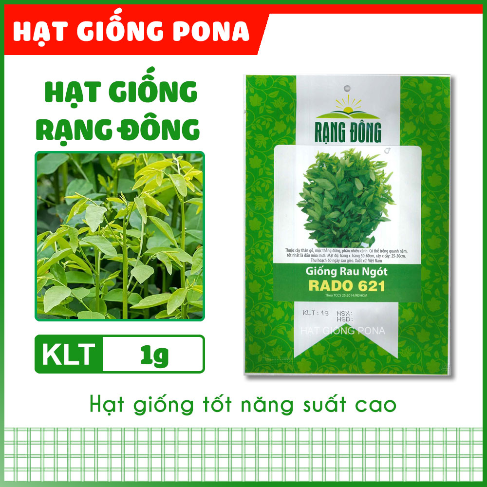 Hạt giống rau ngót rado 621 - hạt giống rạng đông