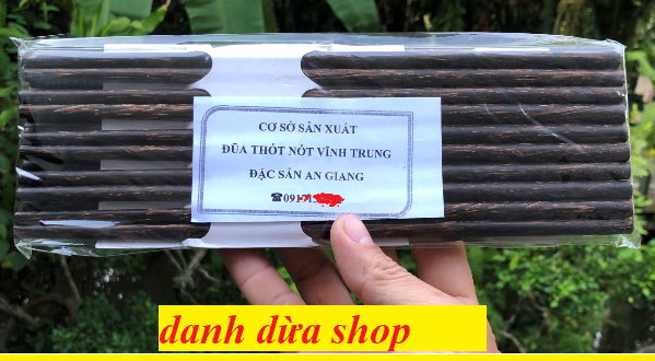 Có video - đũa ăn bằng gỗ thốt nốt - bộ 10 đôi - hàng loại 1 - danh dừa shop