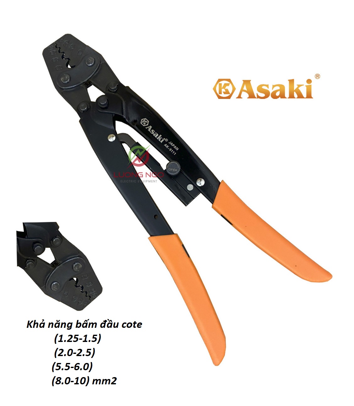 Kìm bấm cos 8L Asaki 1.25-10mm2 AK-9111
