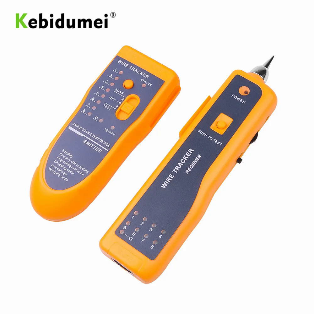 Kebiumei thiết bị theo dõi dây điện thoại Cat5 Cat6 RJ11 RJ45 Thiết bị kiểm tra dây cáp Mạng Ethernet LAN Máy dò tìm đường dây