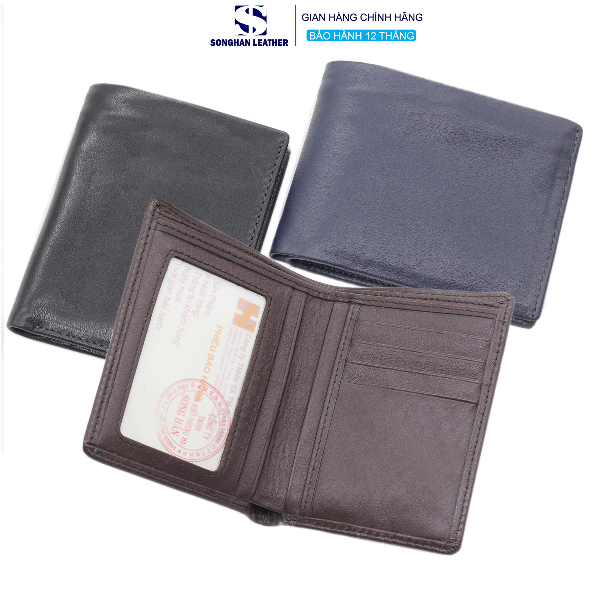 Ví nam da bò nappa nhập khẩu cao cấp dáng đứng ngang songhan leather thời trang hiện đại songhan leather