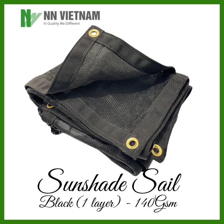 Lưới che nắng dệt kim may viền khuy sẵn (1 lớp lưới), lưới dệt kim che lan, vườn ươm cây trồng - Tỷ lệ che nắng 70%