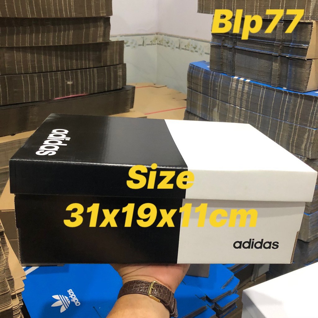 10 HỘP ĐỰNG GIÀY ADIDAS SIZE 31X19X11CM MÀU TRẮNG ĐEN