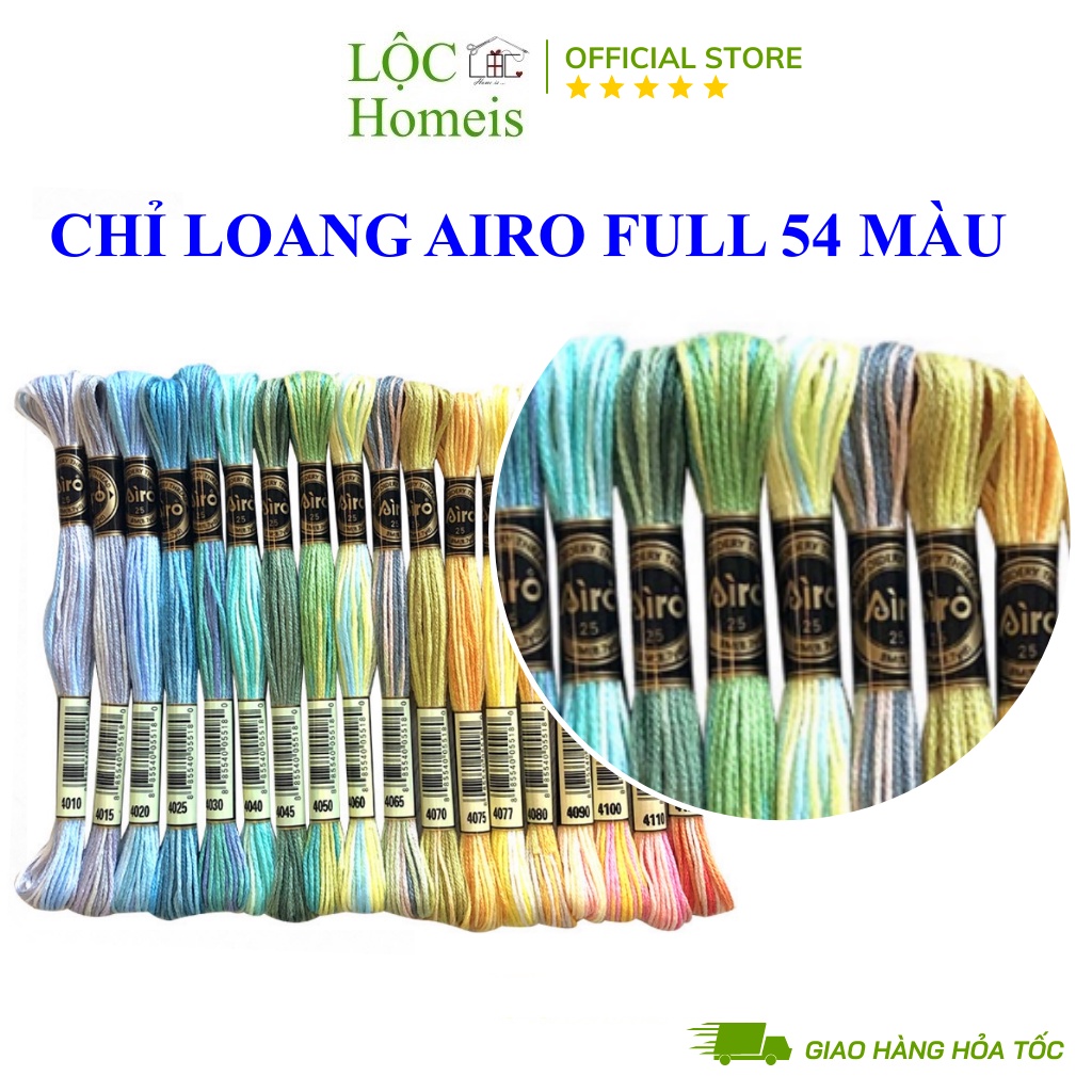 Chỉ loang airo chính hãng full 78 màu - lộc homeis
