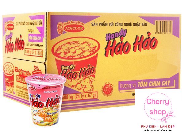 Combo 4 mì ly hảo hảo tôm chua cay 67g