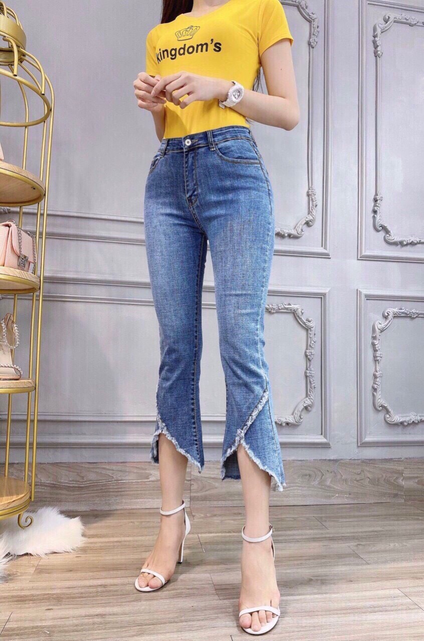 Quần Jean Begy Nữ Ống Rộng Thời Trang Cao Cấp Mẫu Mới Flood BGN00