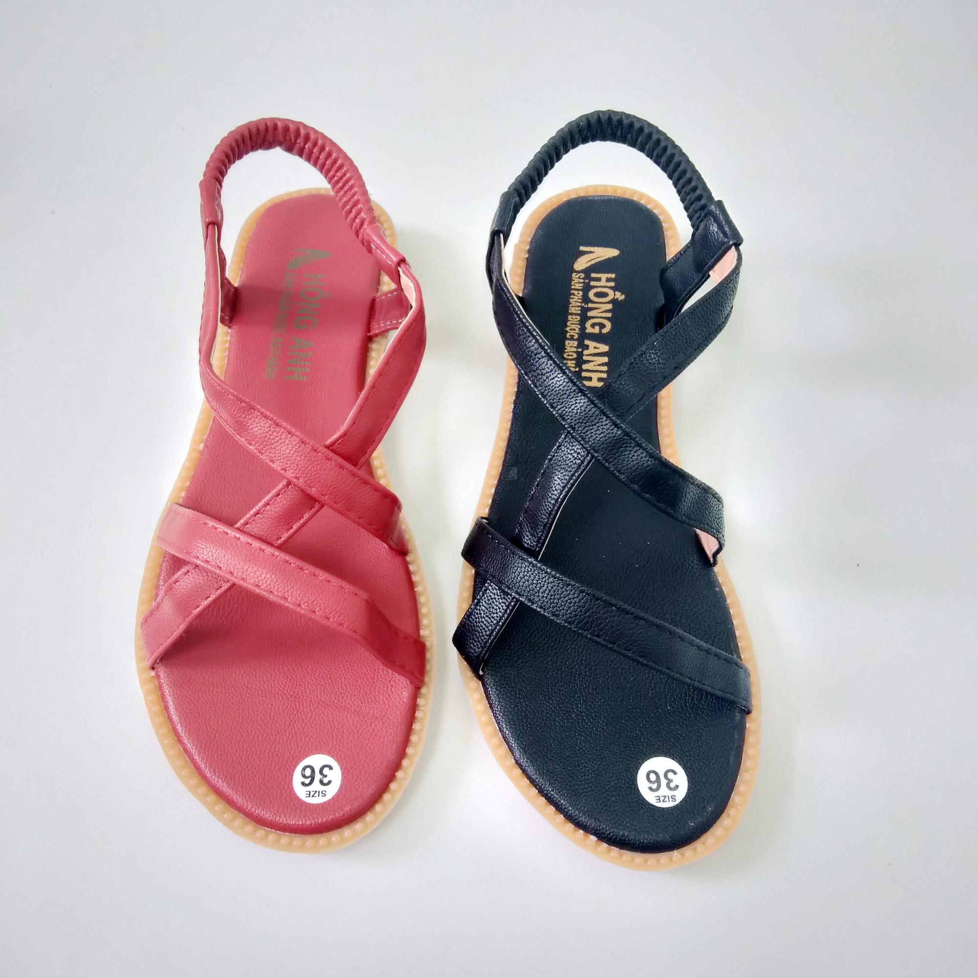 Sandal quai chéo da mờ