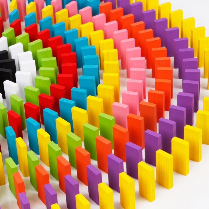 Đồ chơi trẻ em - Bộ đồ chơi 100 quân Domino bằng gỗ, đồ chơi thông mình