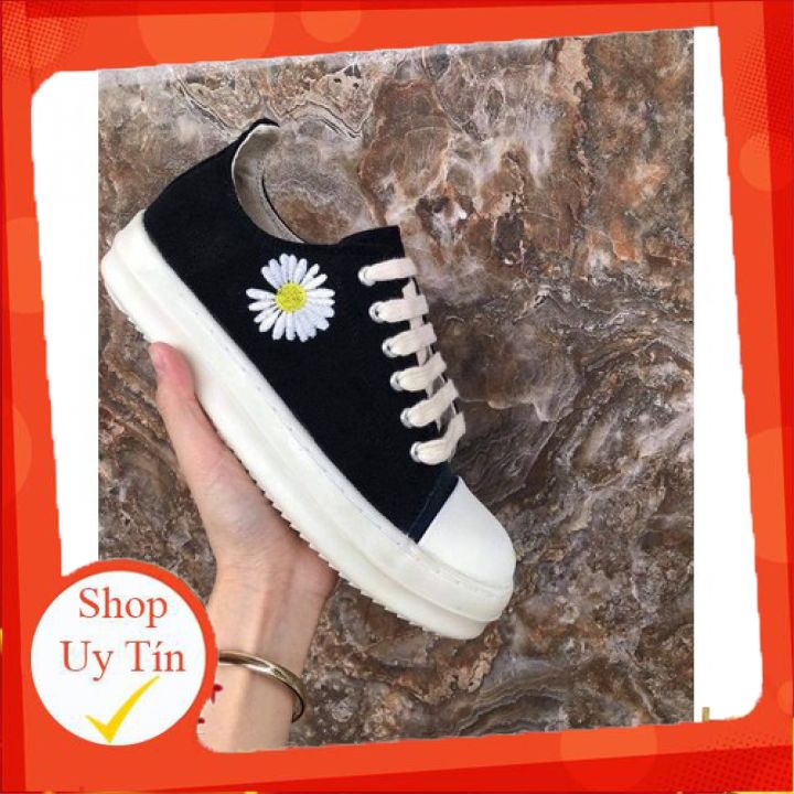 Giày Thể Thao Sneaker Nam Nữ-Rick-Owens-Hoa Cúc-Cổ Thấp-Hàng Cao Cấp