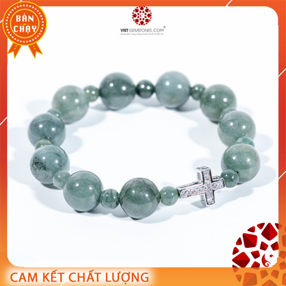[HCM]Vòng Chuỗi Mân Côi Cẩm Thạch 10mm - Hợp tất cả các mệnh | VietGemstones