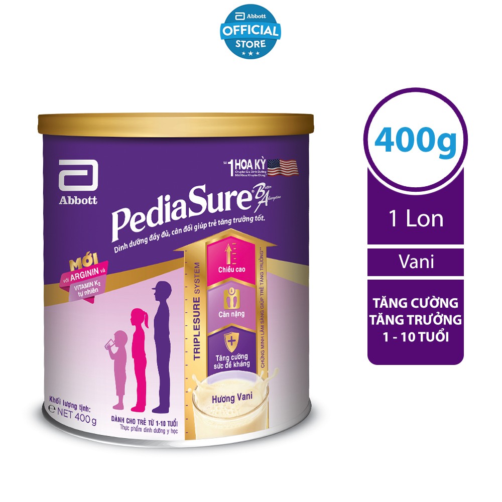 Sữa bột pediasure 400g dành cho trẻ từ 1-10 tuổi