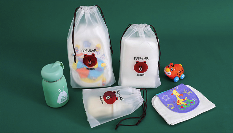 [Set 2 Túi Nhỏ] Túi Dây Rút Gấu Brown Du Lịch Đựng Giày Dép/ Quần Áo/ Vật Dụng Cá Nhân P064