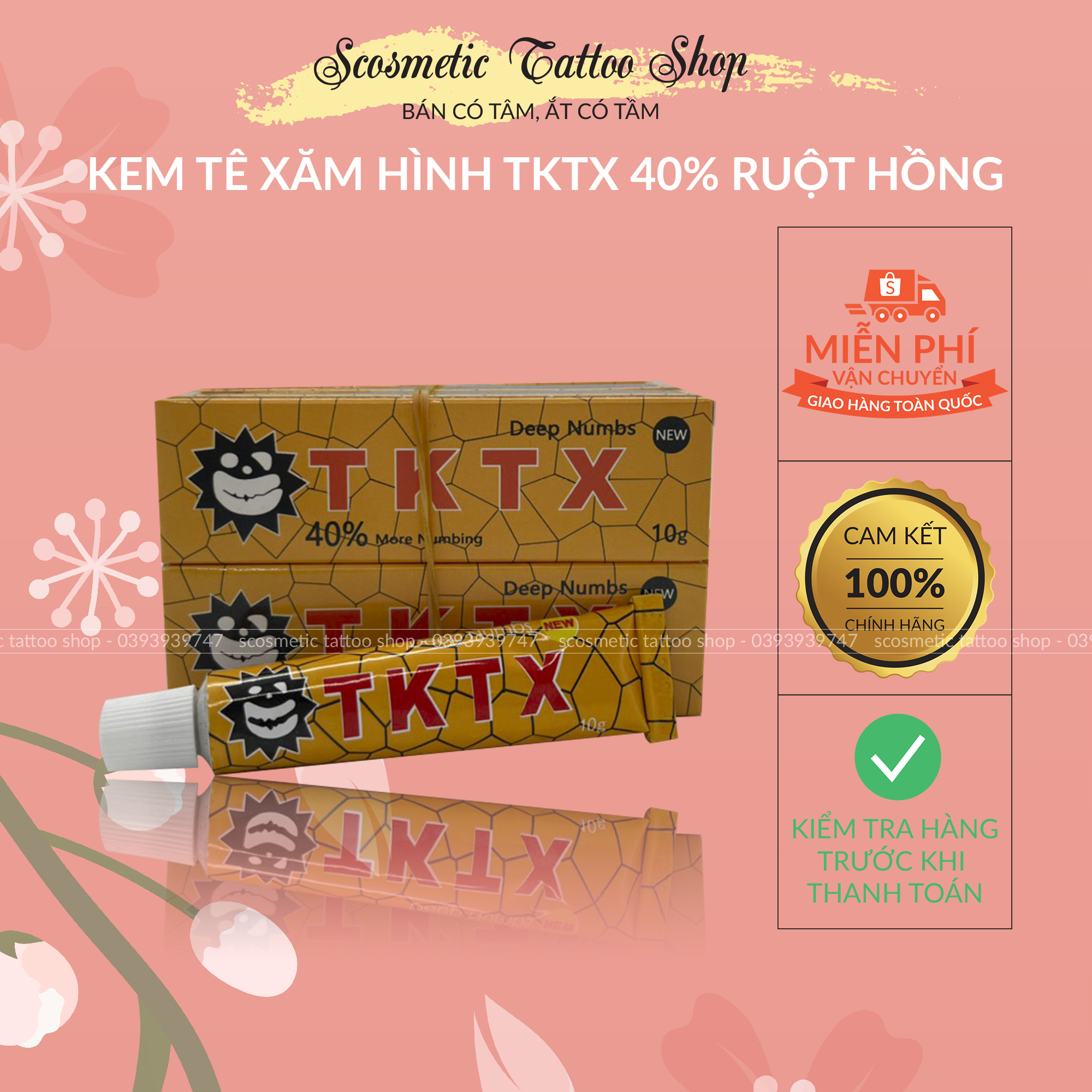 Kem tê xăm TKTX 40% hỗ trợ trong Tattoo,Phun Xăm Thẩm Mỹ