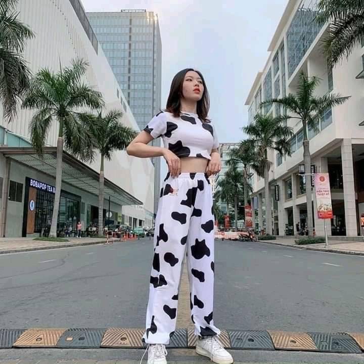 Bộ bò sữa Croptop, bộ bò sữa, áo bò sữa, quần bò sữa