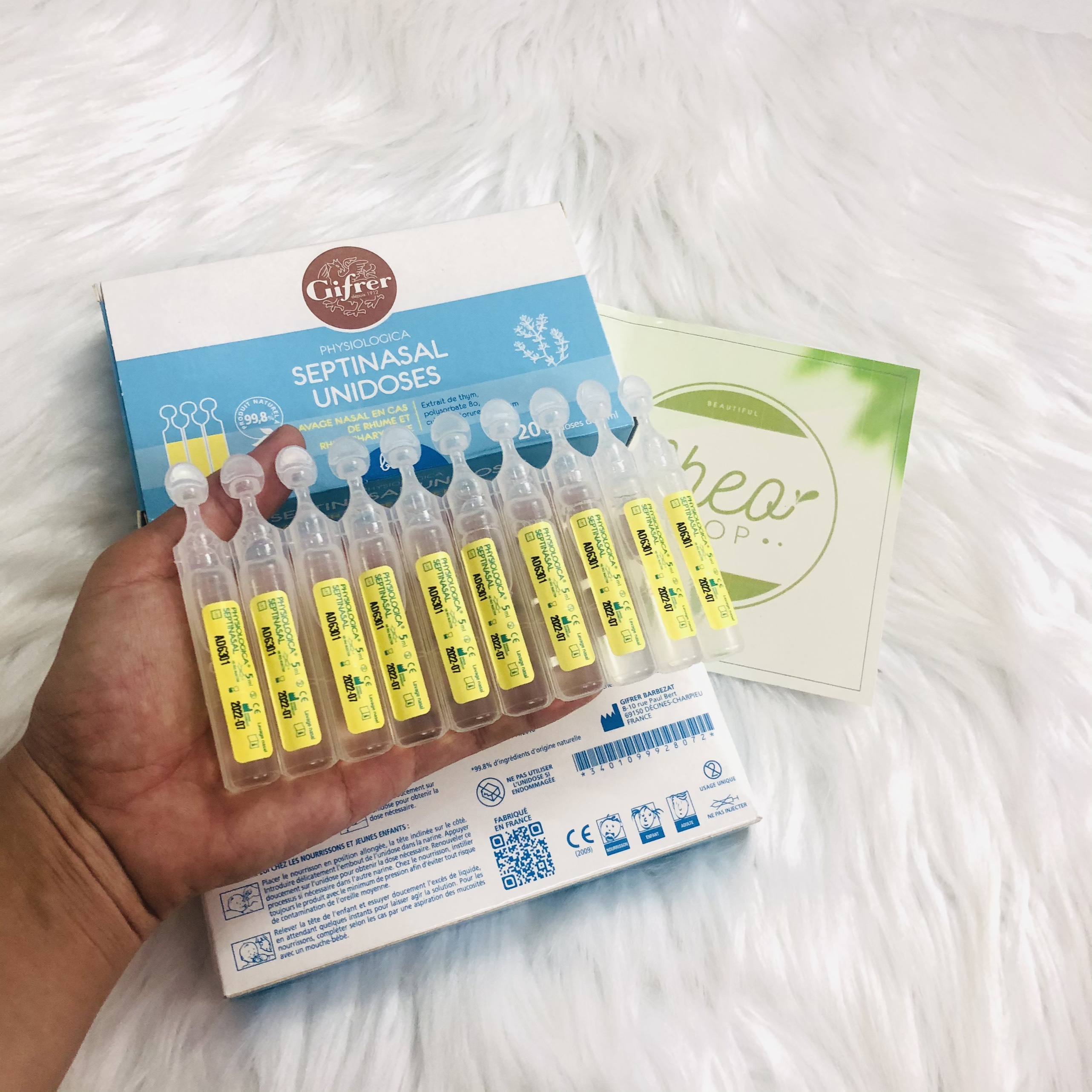 Nước muối sinh lý pháp tép vàng Gifrer 20 ống