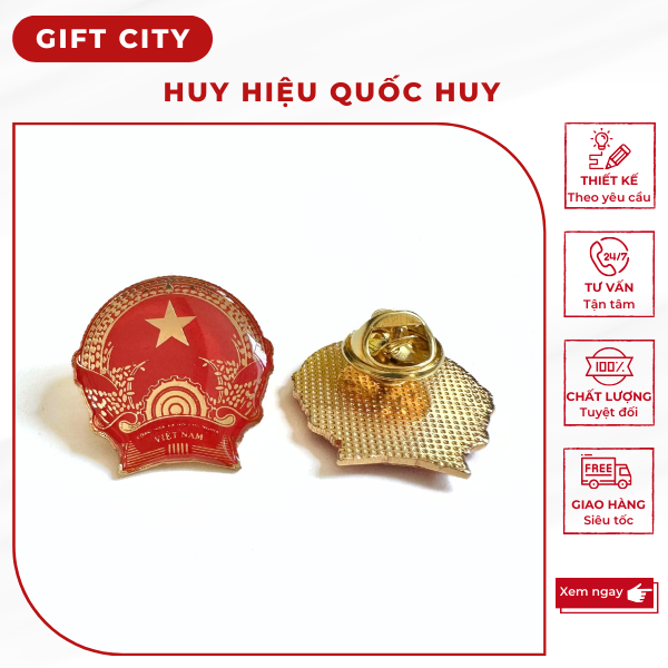 Huy hiệu cài áo hình quốc huy
