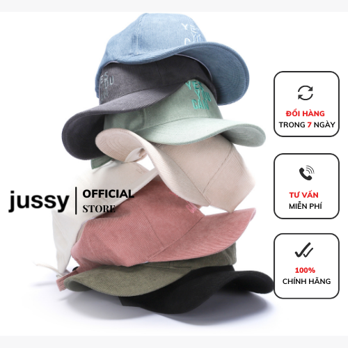 Mũ Lưỡi Trai Nam Nữ Thời Trang Jussy Thêu Chữ Yes You Can Chất Vải Nhung Gân Mềm Mịn Form Nón Kết Street Style Unisex