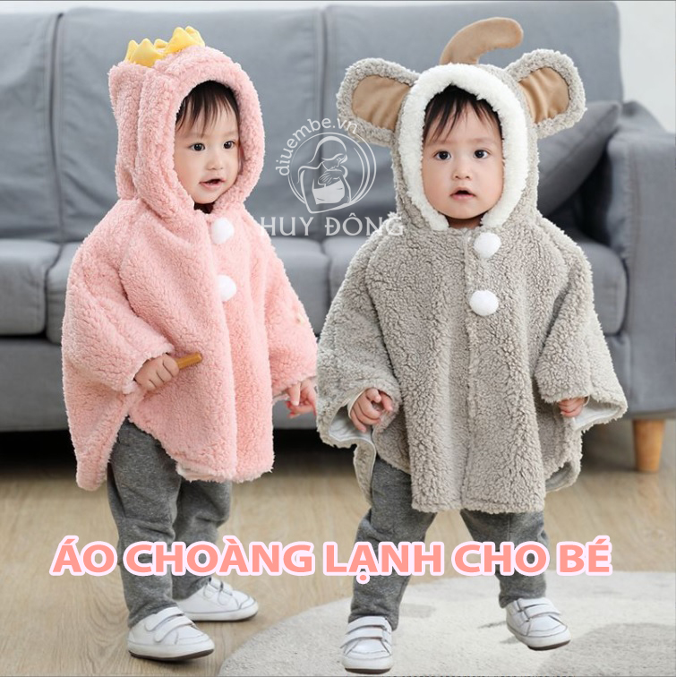 Áo choàng lông mink baby cho bé 0-3 tuổi