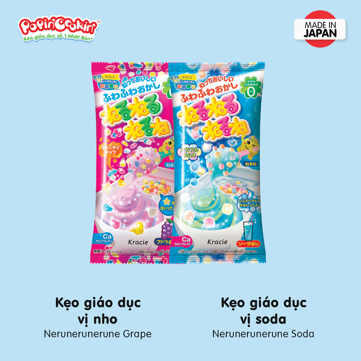 Combo 3 hộp kẹo đồ chơi sáng tạo ăn được Popin Cookin gồm : Nho + 2 hộp kẹo tự chọn chính hãng