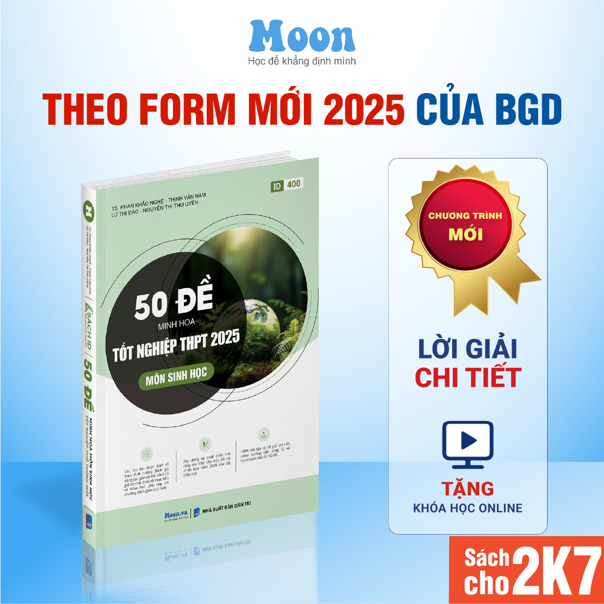 Bộ đề minh họa môn Sinh học 2025, Sách ID luyện đề thi môn Sinh thầy Phan Khắc Nghệ Moonbook