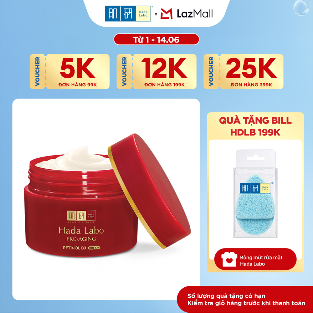 Kem dưỡng cải thiện lão hóa Hada Labo Pro-Aging Retinol B3 Cream 50g