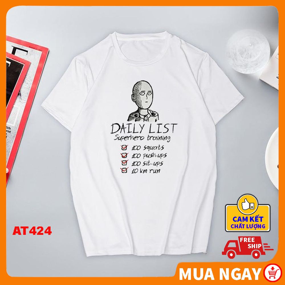 Áo thun nam nữ dáng Unisex form rộng ABATI in hình One-Punch Man, vải dày mịn mát, hình in sắc nét không phai, phong cách độc lạ AT424A