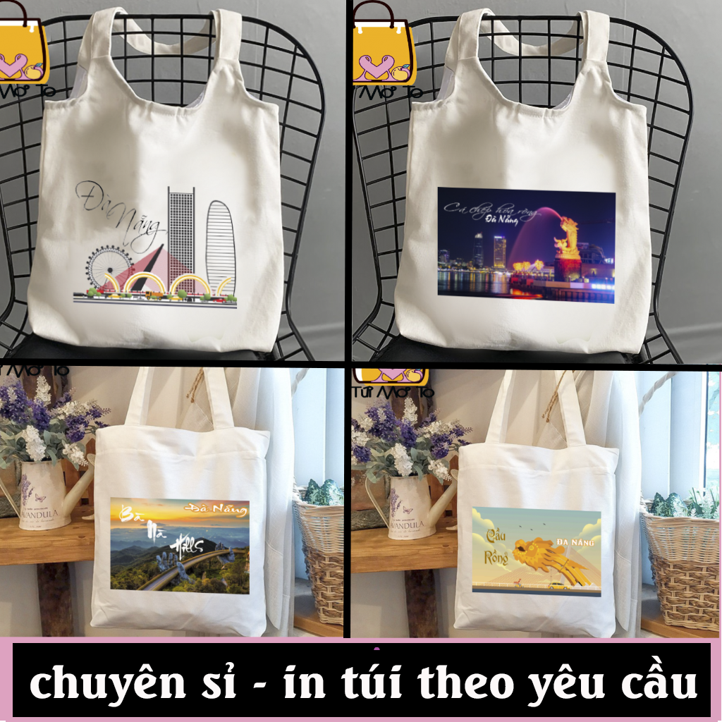 Túi tote, túi vải canvas du lịch in hình Đà Nẵng - in hình theo yêu cầu - Túi Mơ to