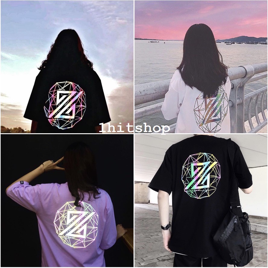 [HCM]Áo Thun The Zed 3D Phản Quang Unisex Form Rộng Nam Nữ Chất Cotton Dày Mịn Hot Trend Độc Lạ Blackwhite1