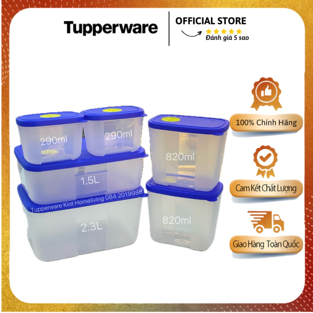 Set 6 hộp trữ đông tupperware modern set 16 kín mùi kín khí - tupperware mall chợ lớn