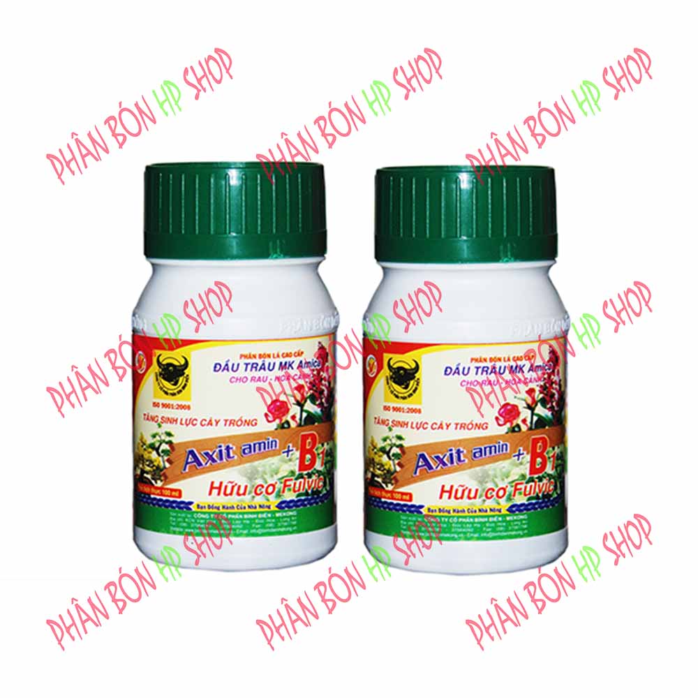 Axit amin + Vitamin B1 + Hữu cơ Fulvic Đầu Trâu MK Amica Tăng Sinh Lực Cây Trồng (100ml X 2 chai)