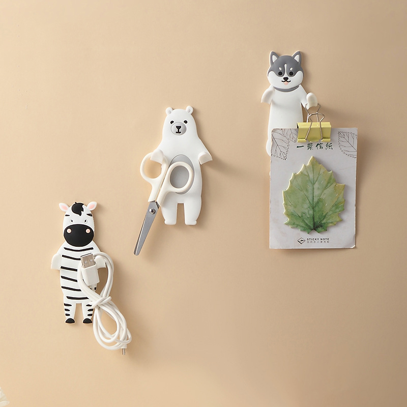 Móc treo đồ dán tường siêu dính hình thú cute treo đồ tiện lợi thông minh
