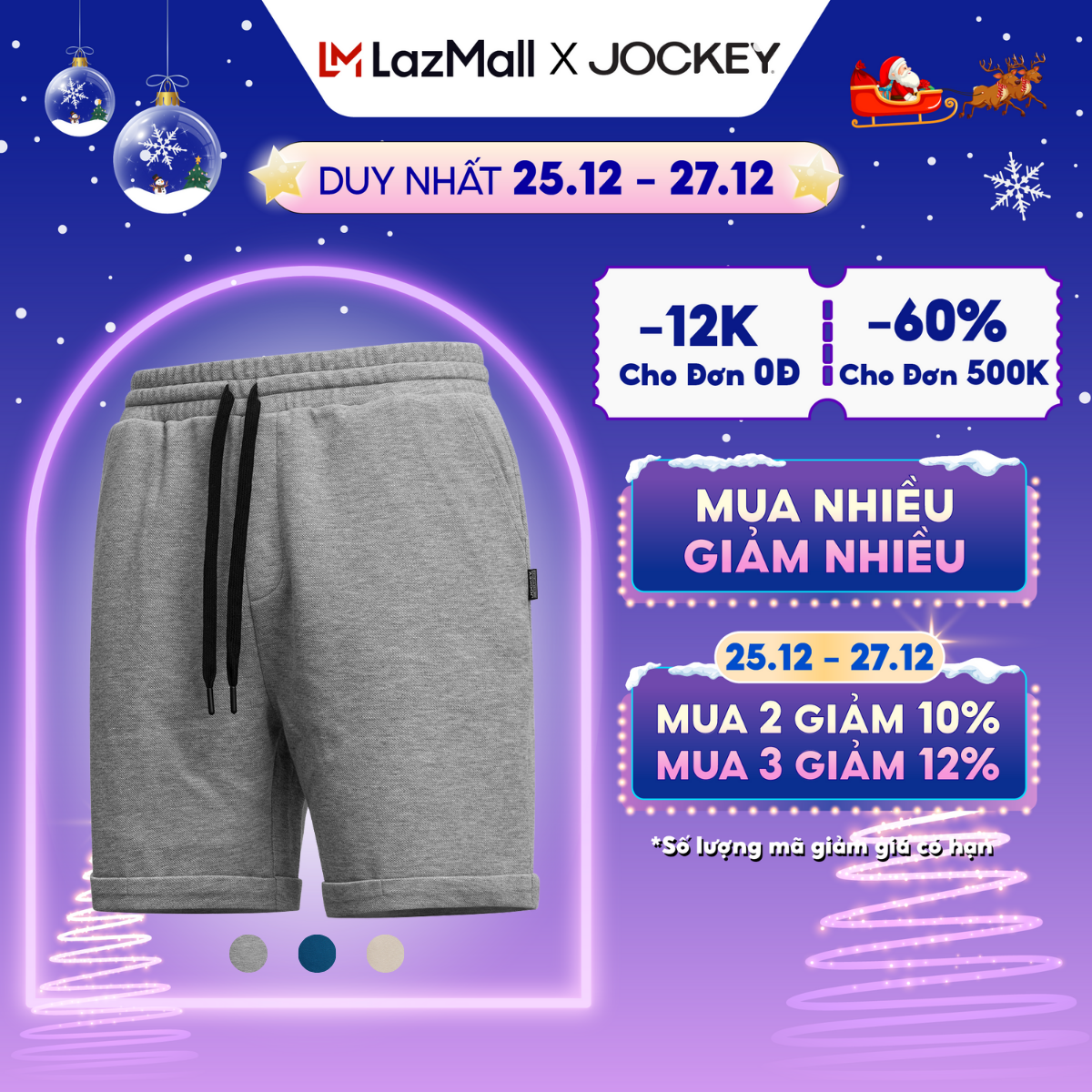 CHỈ 25.1227.12 MUA 2 GIẢM 10 MUA 3 GIẢM 12 Quần Short Jockey Nam Cotton mềm mại J1236