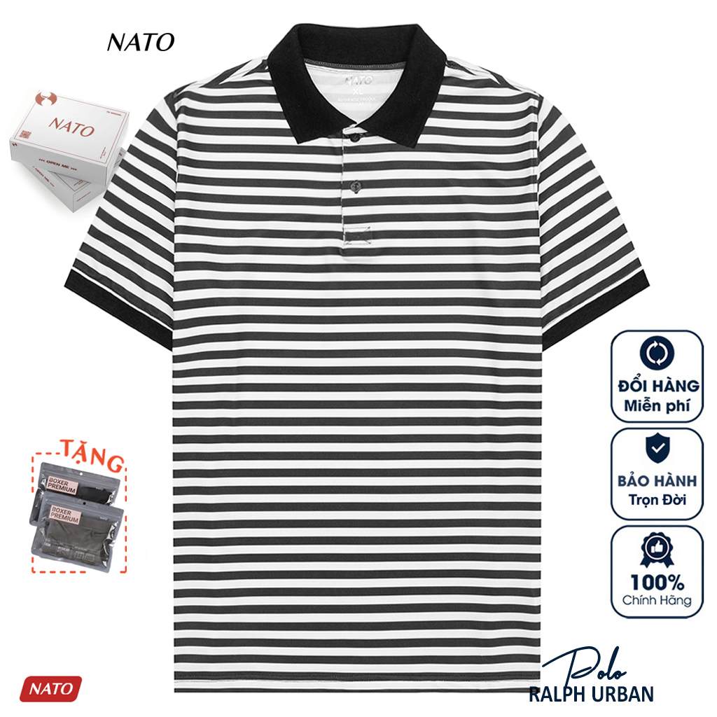 Áo Thun Polo Nam SỌC Vải Cotton Cá Sấu Cao Cấp Đẹp Tay Ngắn Có Cổ Màu Trắng Đen Đỏ Xanh Navy Trơn Họa Tiết NATO