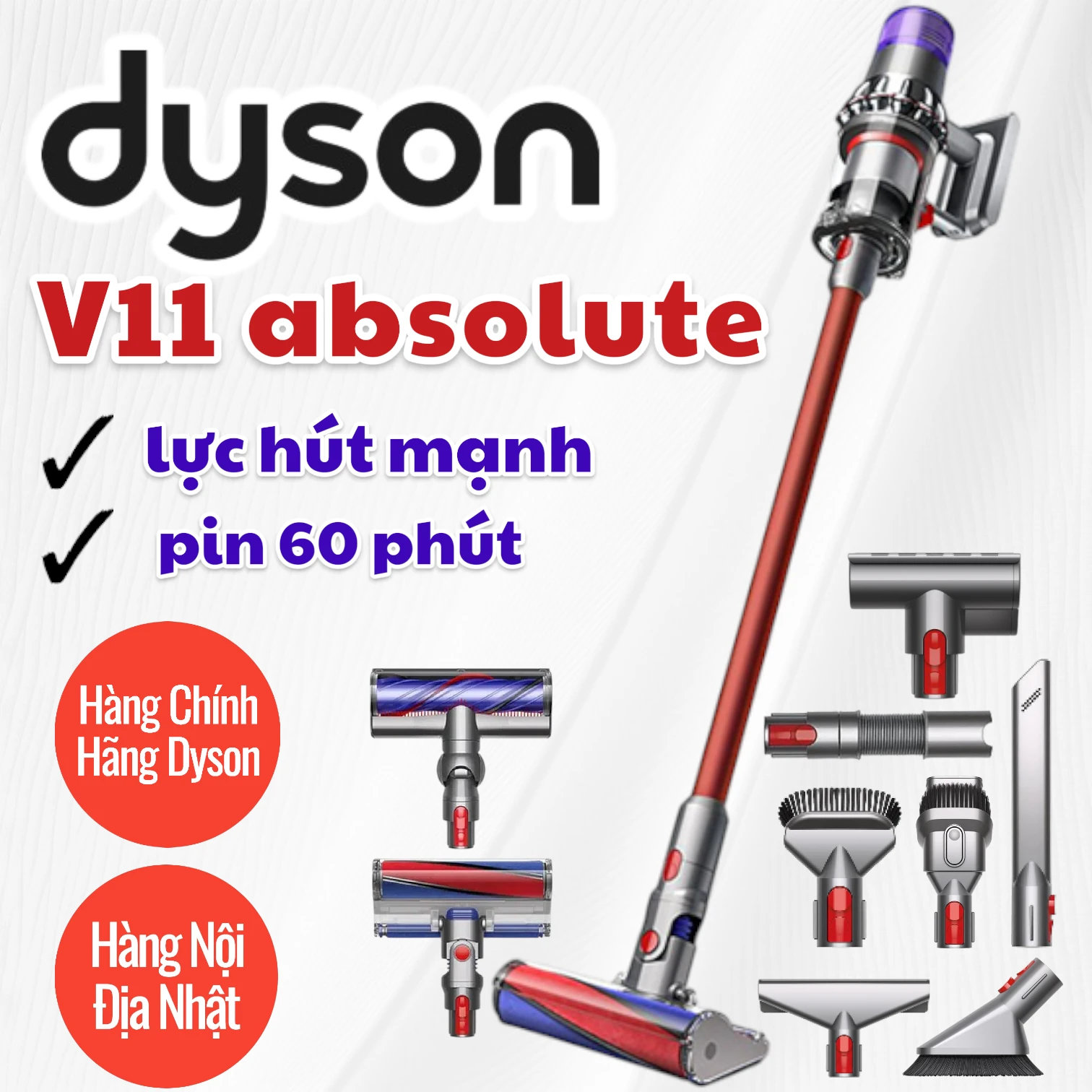 Máy hút bụi không dây V11 Absolute – Làm Sạch Tuyệt Đối