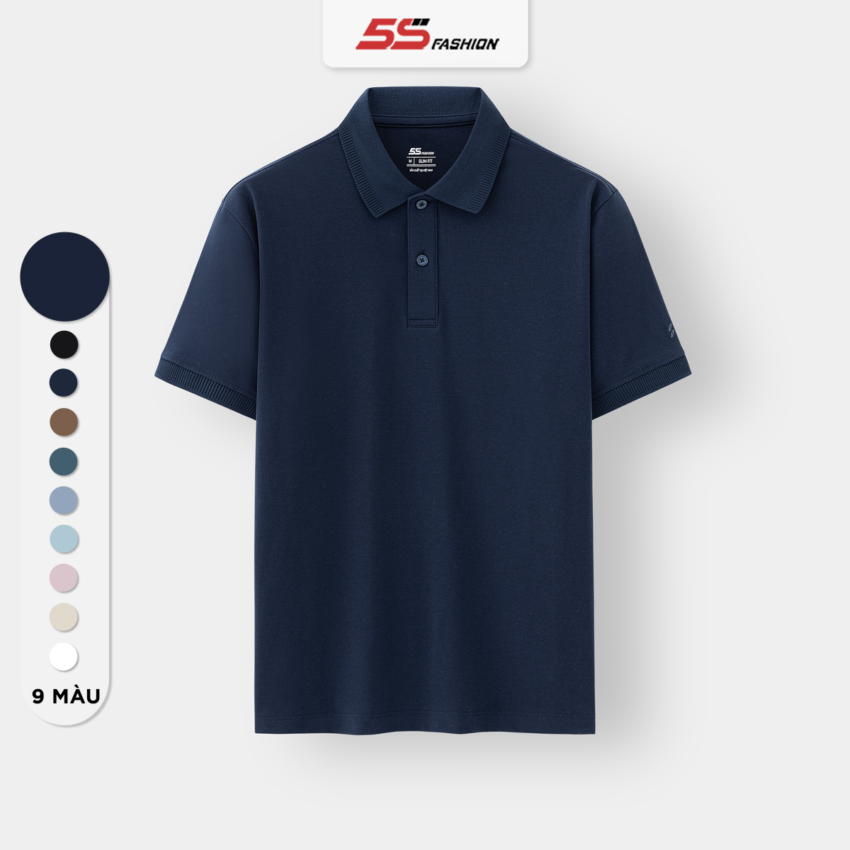 Áo Polo Nam PIQUE 5S FASHION (9 Màu), Mềm Mát, Trơn Basic Bo Dệt Hiệu Ứng Lịch Lãm, Sang Trọng (APC25030)