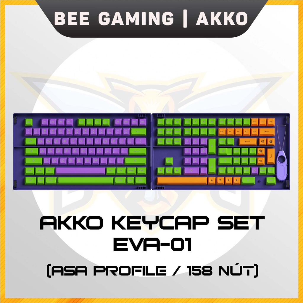 Bộ Keycap AKKO EVA01 dành cho phím cơ (Chất liệu PBT DoubleShot, 158 nút)