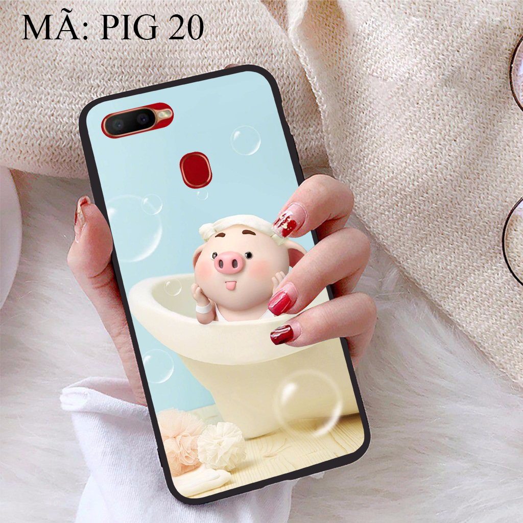 [HCM]Ốp lưng iCase dành cho Oppo A5S viền dẻo TPU BST Pig Cute