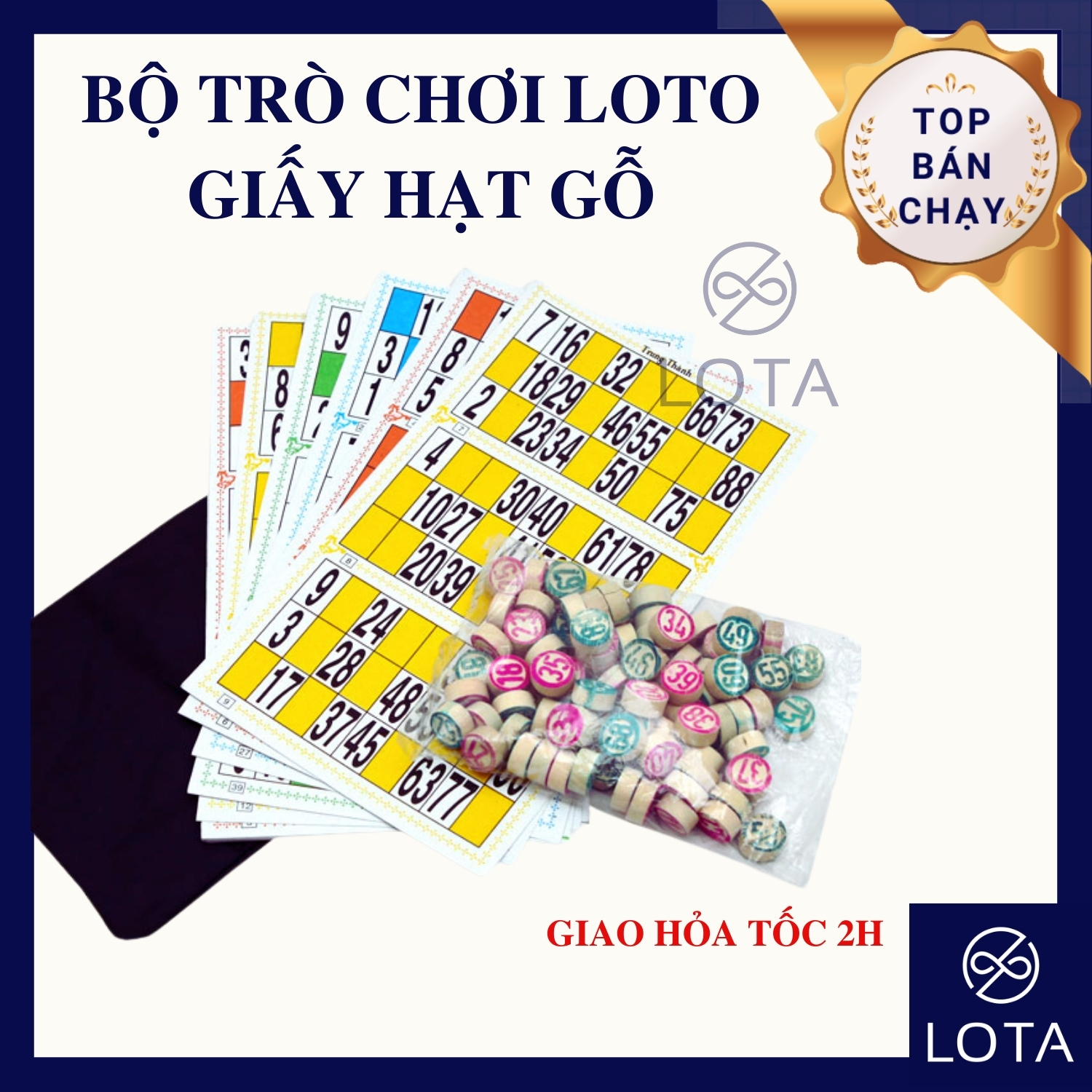 Bộ trò chơi loto giấy hạt gỗ kêu lô tô số gỗ, đồ chơi hạt gỗ cao cấp con cờ bằng gỗ, trò chơi ngày tết, chơi xả stress lota shop