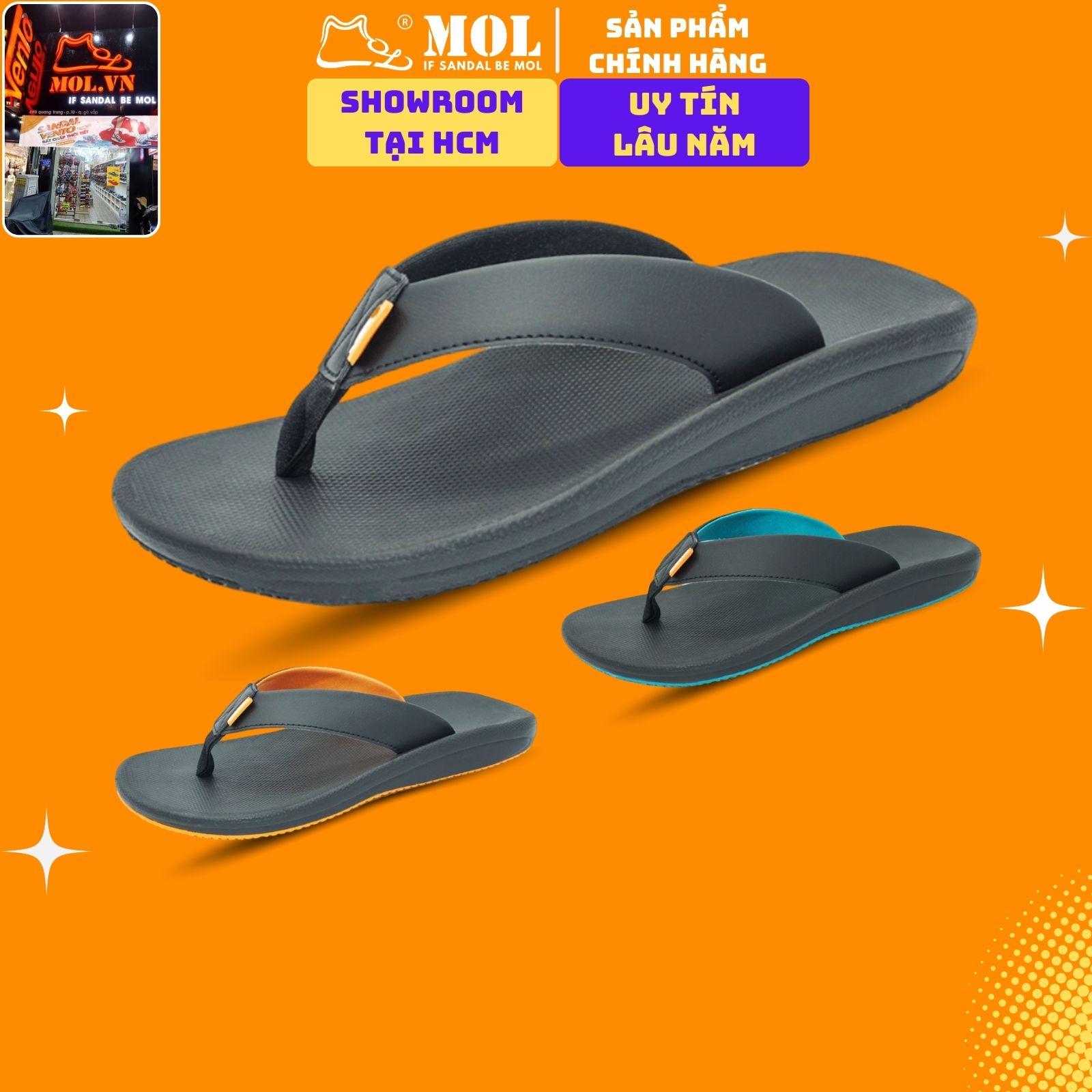 Dép nam quai kẹp Vento CL01B màu đen có big size 44 45