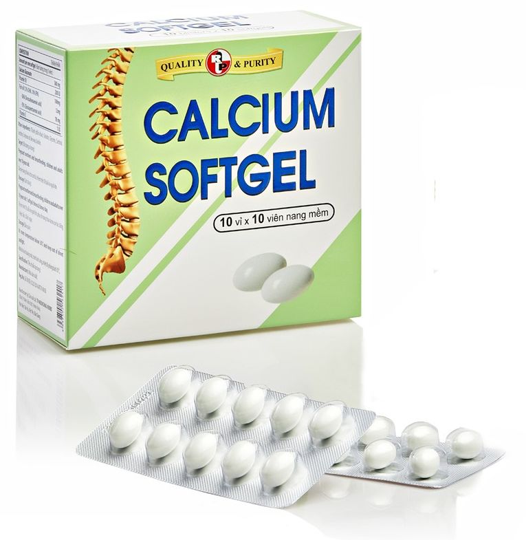 CALCIUM SOFTGEL - MIỄN PHÍ VẬN CHUYỂN - HỖ TRỢ BỔ SUNG CALCI  HIỆU QUẢ - GIÁ ƯU ĐÃI - HỘP 10 VỈ x 10 VIÊN