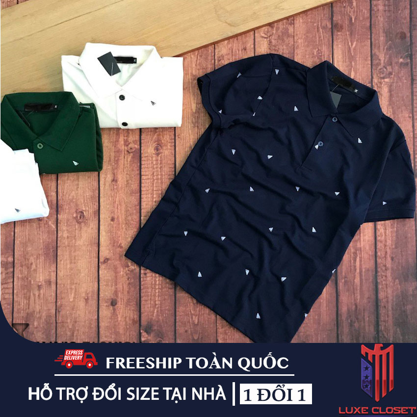 [HCM]Áo thun nam có cổ họa tiết lá bay cao cấp cực đẹp AXK032