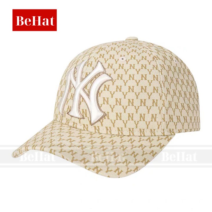 Nón kết ny mlb nam cao cấp logo có viền, chất vải demi xịn, họa tiết in chìm