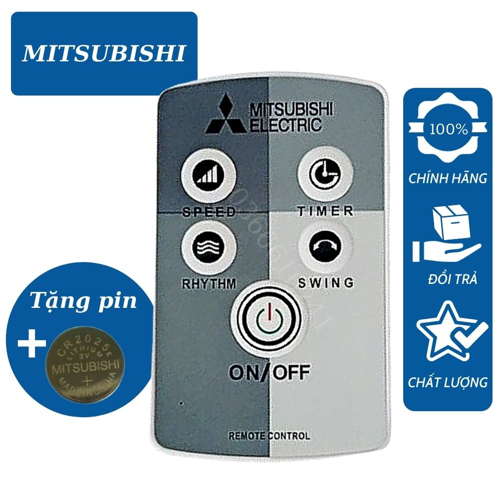 Remote Điều khiển quạt Mitsubishi dùng cho quạt đứng và quạt treo tường (kèm sẵn pin)