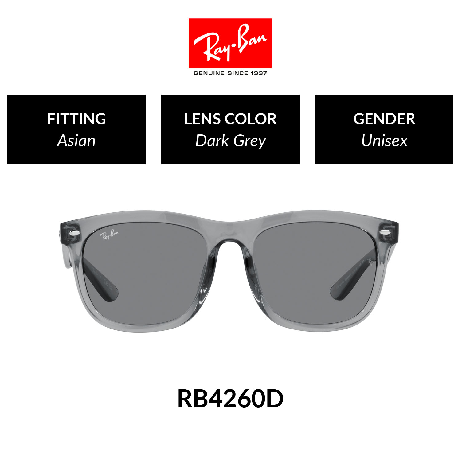 Mắt kính ray-ban rb4260d 645087 size 57 - kính mát