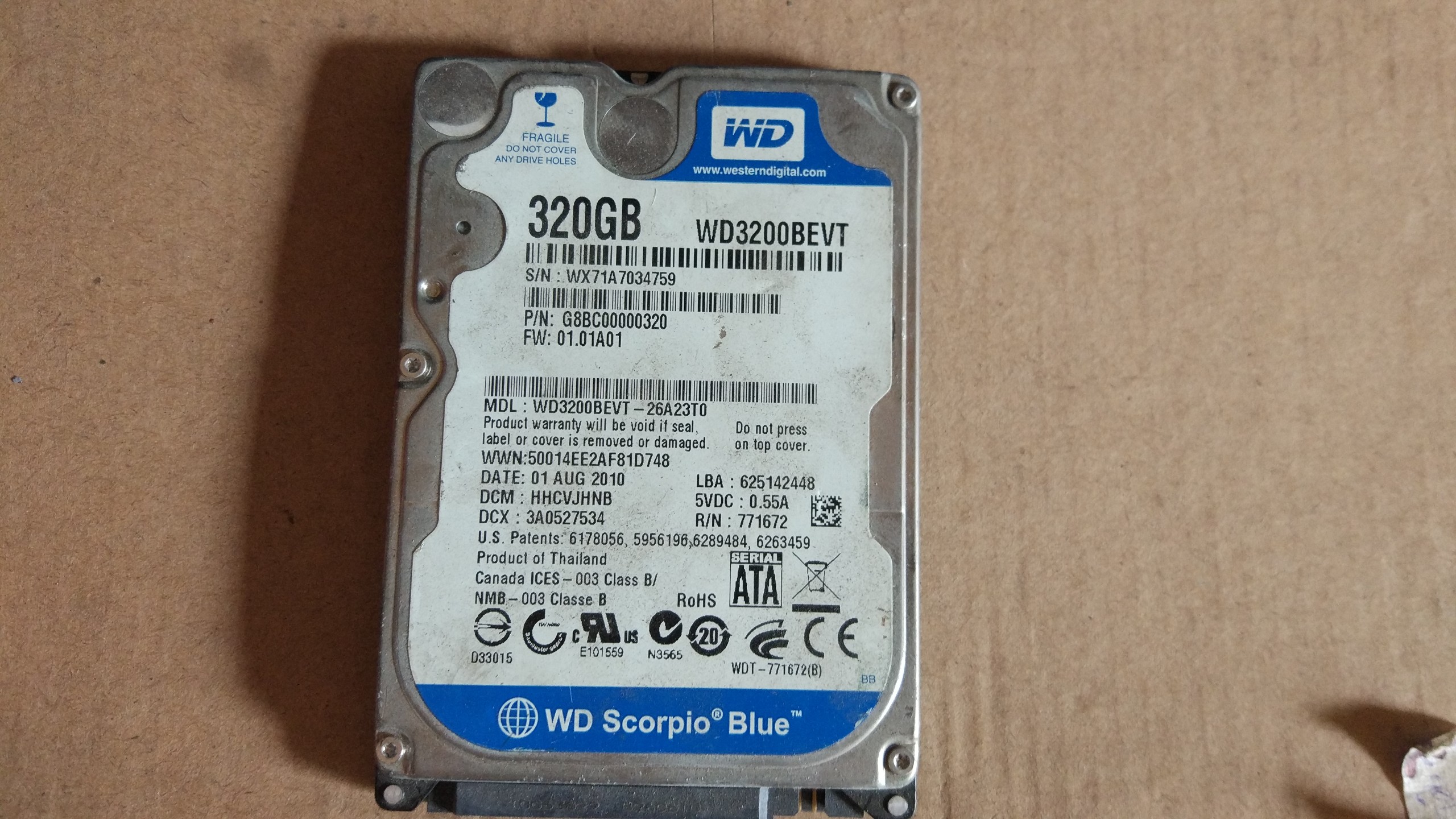 Ổ cứng laptop 320gb hdd wd có sẵn hệ điều hành w10