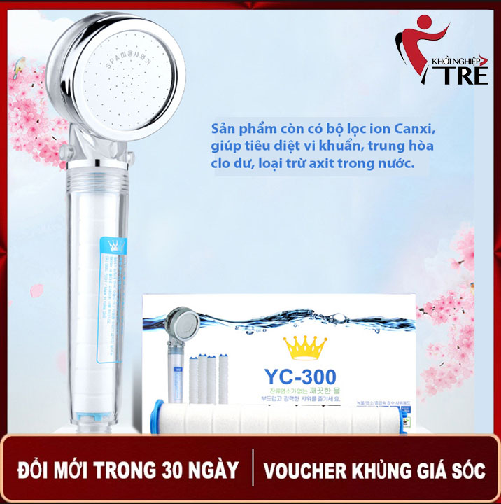 Đầu vòi sen tắm tăng áp, lọc nước chính hãng Korea