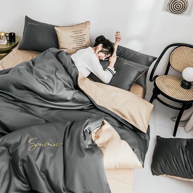 Chăn ga gối lụa mẫu mã đẹp 1m8 2m Set Chăn Ga Gối Phi Lụa Set Lụa Kèm chăn hè - Chăn ga gối cao cấp Set 4 món chất liệu lụa cao cấp - Chăn ga gối cao cấp Bộ chăn ga gối Cotton Lụa 4 món